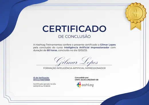 Certificado: Inteligência Artificial Impressionador