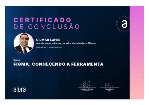 Certificado: Figma: Conhecendo a Ferramenta