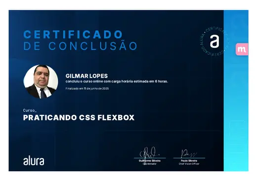 Certificado: Praticando CSS Flexbox