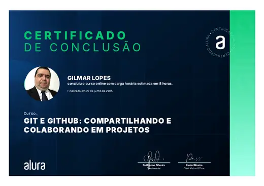 Certificado: Git e GitHub: Compartilhando e Colaborando em Projetos