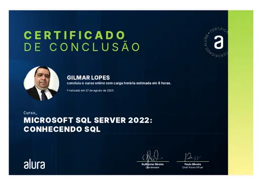Certificado: Microsoft SQL Server 2022: Conhecendo SQL